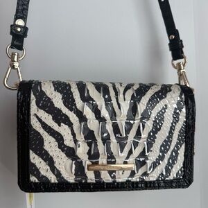 Brahmin Minuette Crossbody Everlasting Encore Black White Zebra